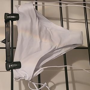 NWOT high-waisted white bikini bottom with liner